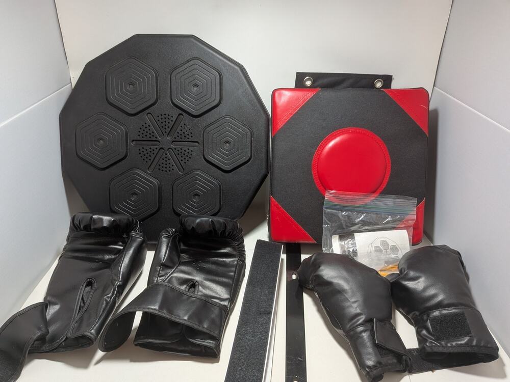 Smart Boxing Punching Pad (Music w LEDs)- Bluetooth- ALL AGES/ 2 Pairs of Gloves